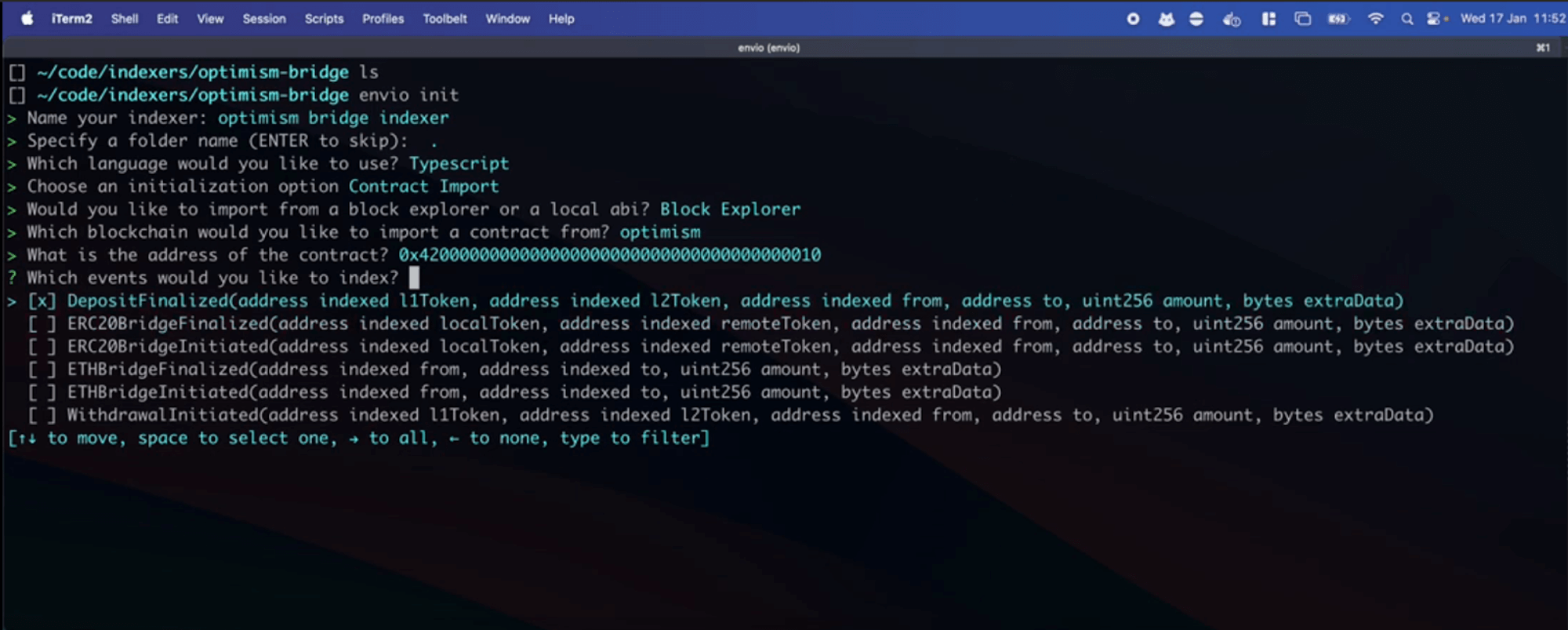 Selecting DepositFinalized event
